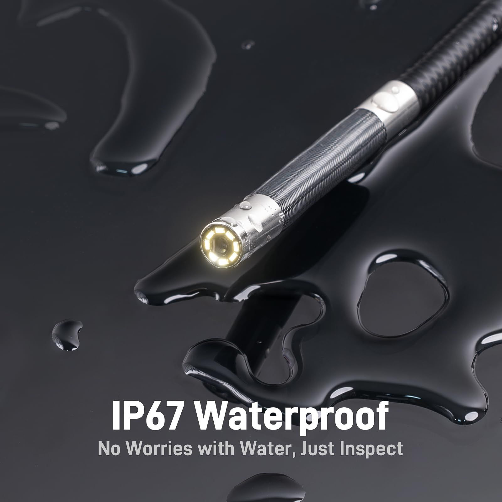 Teslong Two-Way Articulating Borescope with Light, Industrial Endoscope black