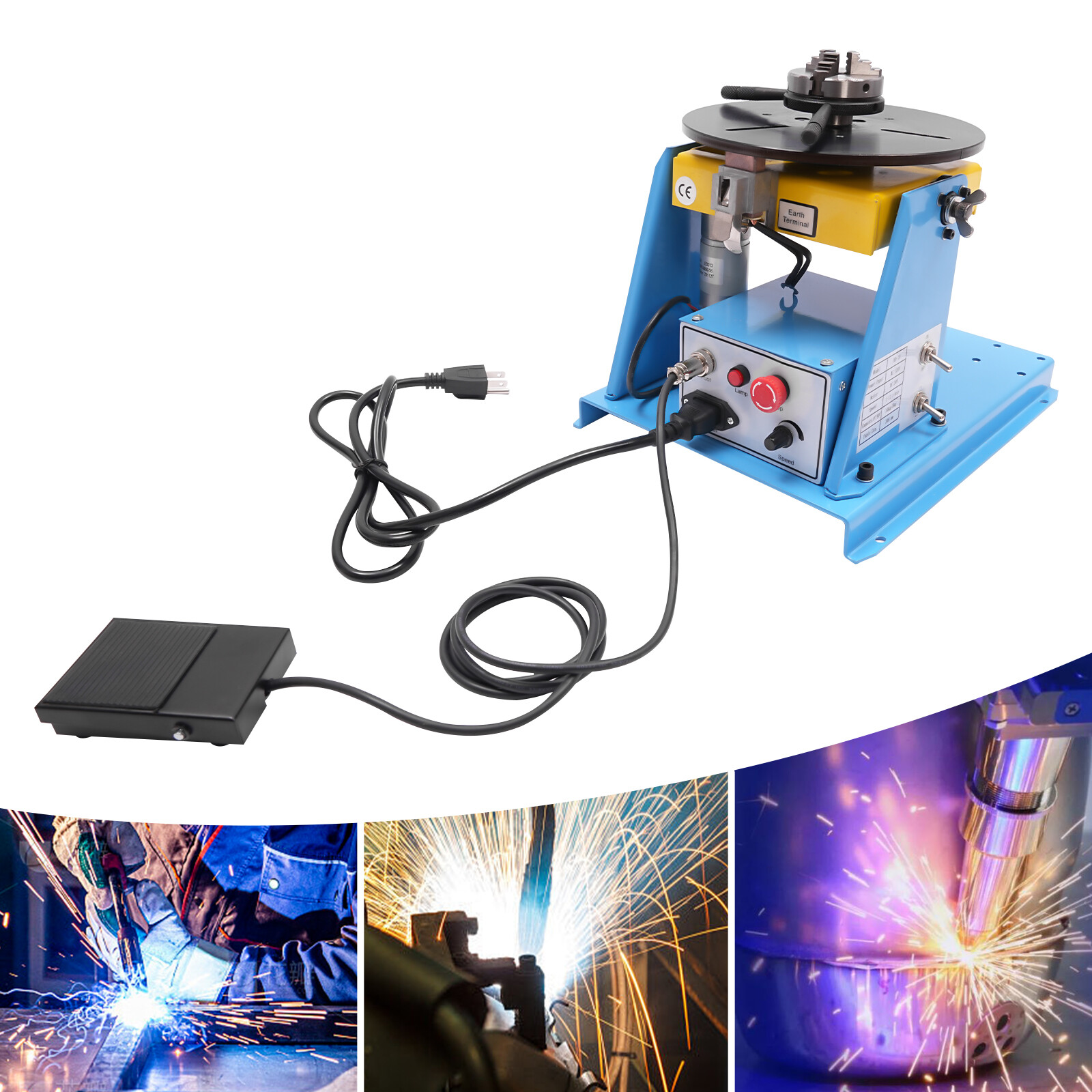 10KG Rotary Welding Positioner Turntable Table Welding Position 0-90�� 1-12rpm