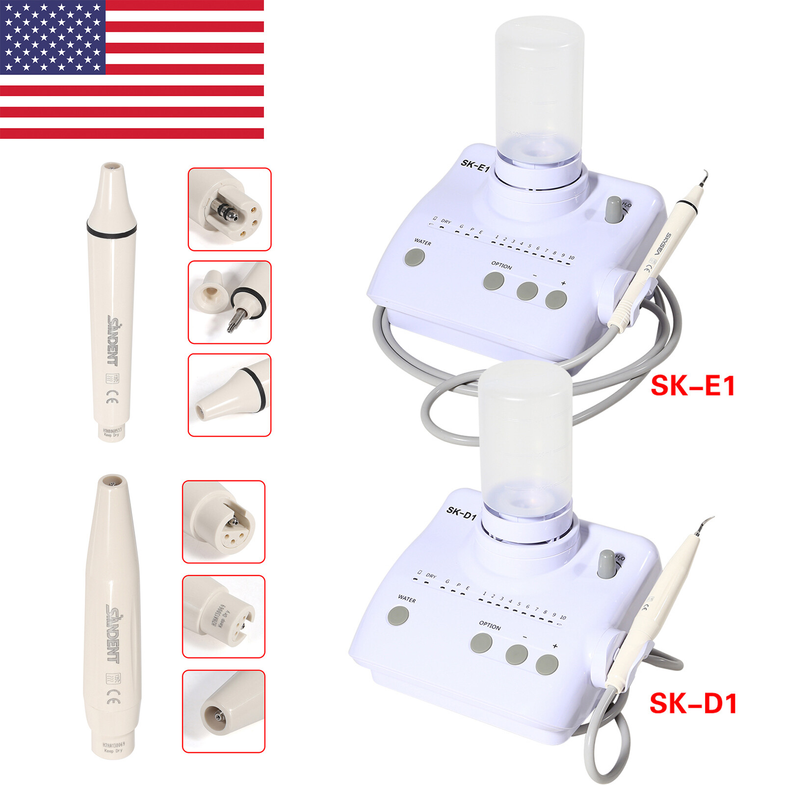SANDENT Ultrasonic Piezo Scaler Handpiece Fits EMS Woodpecker DTE Cavitron FDA