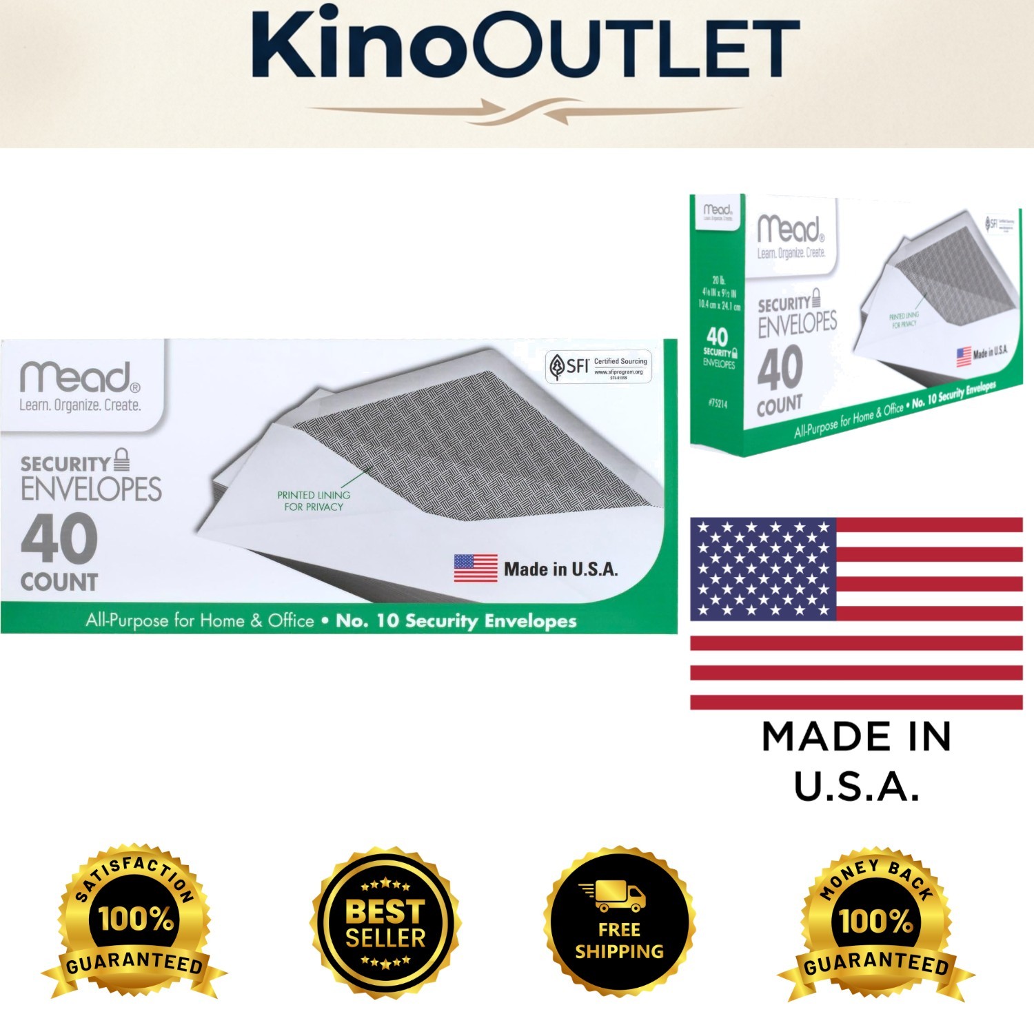 40 Security Printed Envelopes 4-1/8″ x 9-1/2″ for Ultimate Privacy