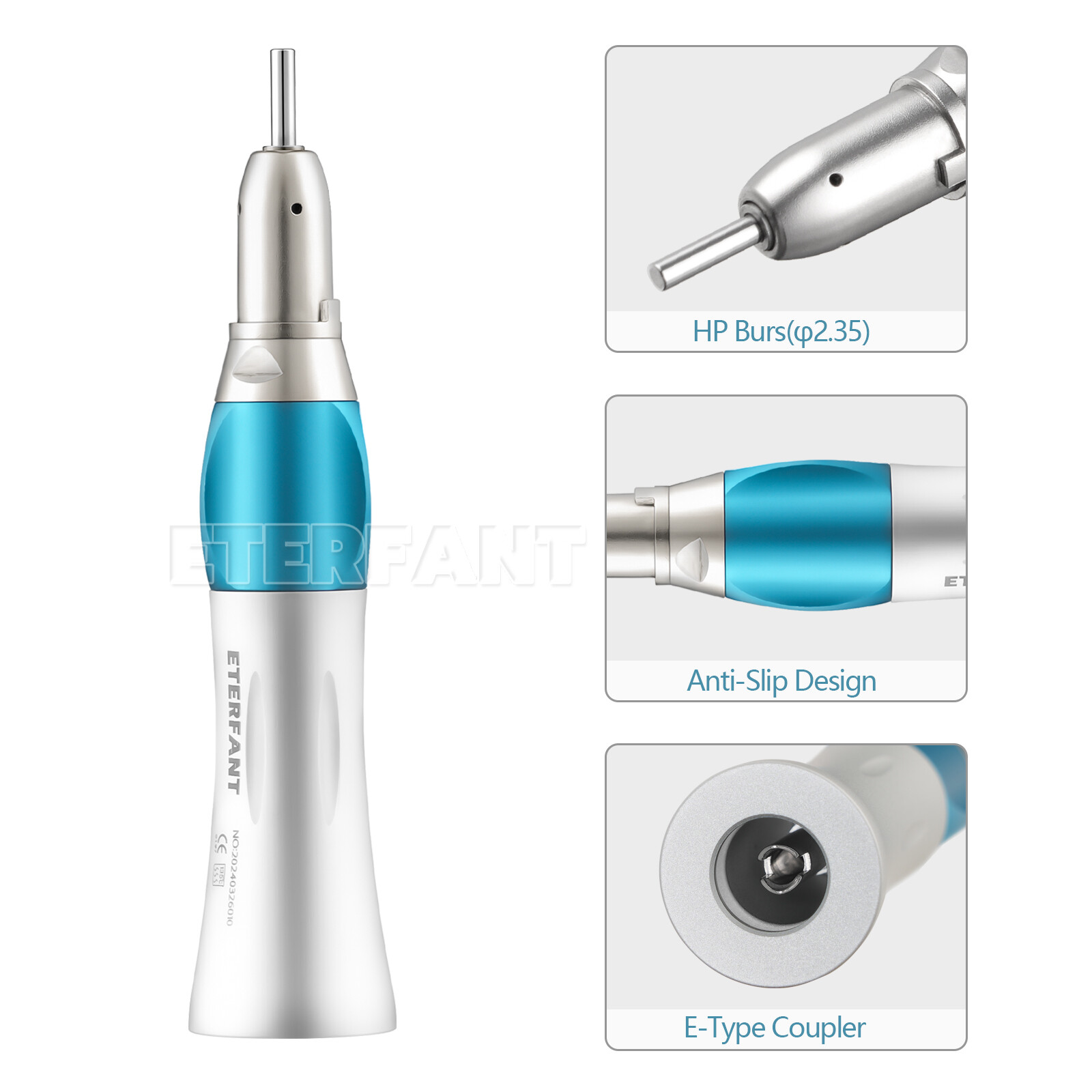 ETERFANT Dental 1:1 /1:4.2 Optic Fiber LED Contra Angle Straight Nose Handpiece