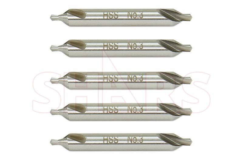 5 PCS #1 RH HSS Double End Plain Center Dill Combined Drill & Countersink Set !}