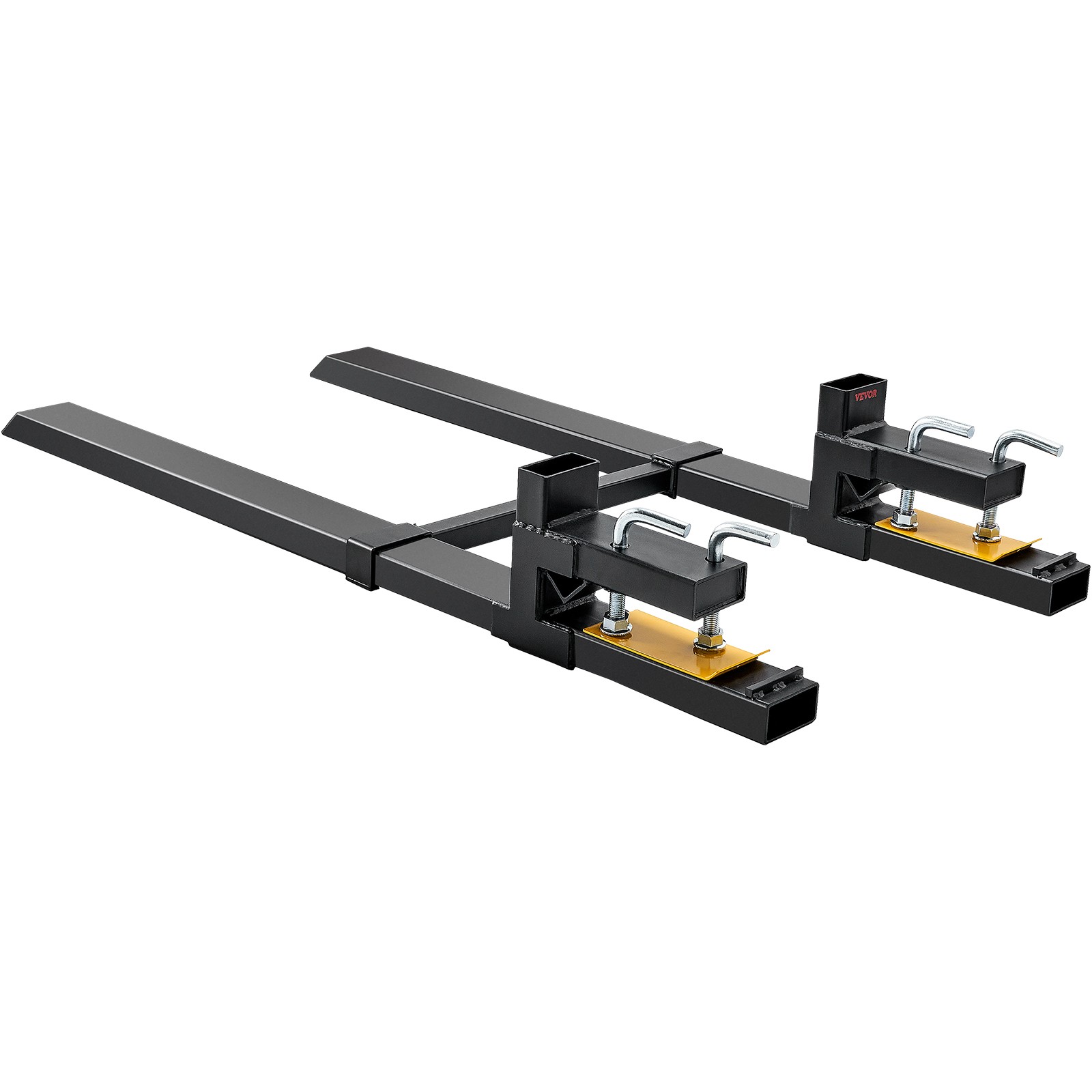VEVOR Clamp on Pallet Forks 4000lbs Tractor Forks 60″ Adjustable Bucket Forks