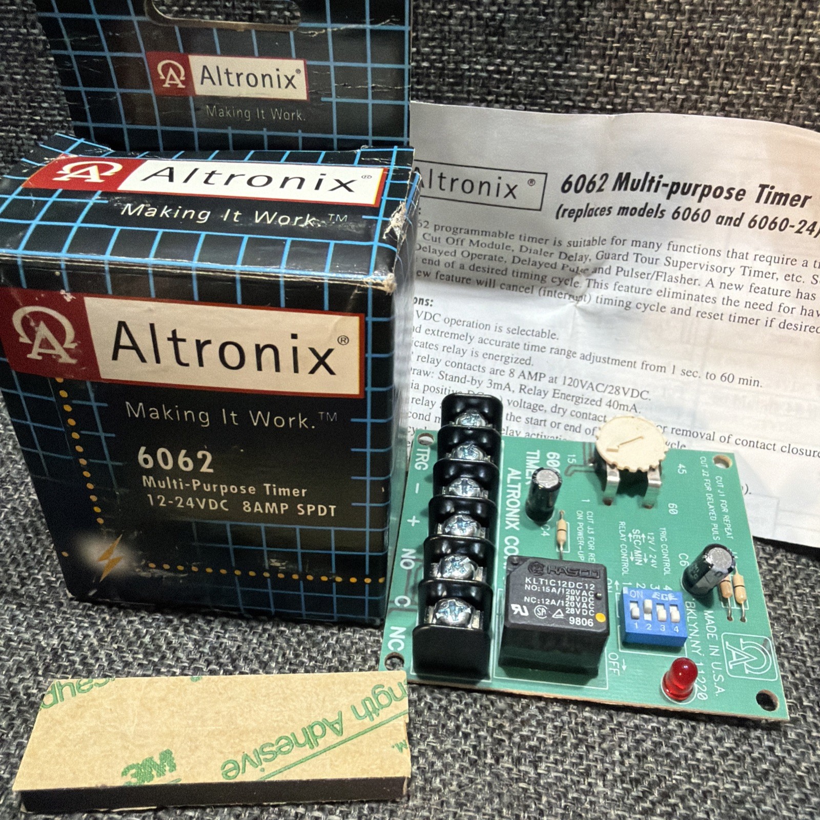 Altronix 6062 Multi-Purpose Timer 1 Sec. To 60 Min 12 or 24VDC Operation USA NEW