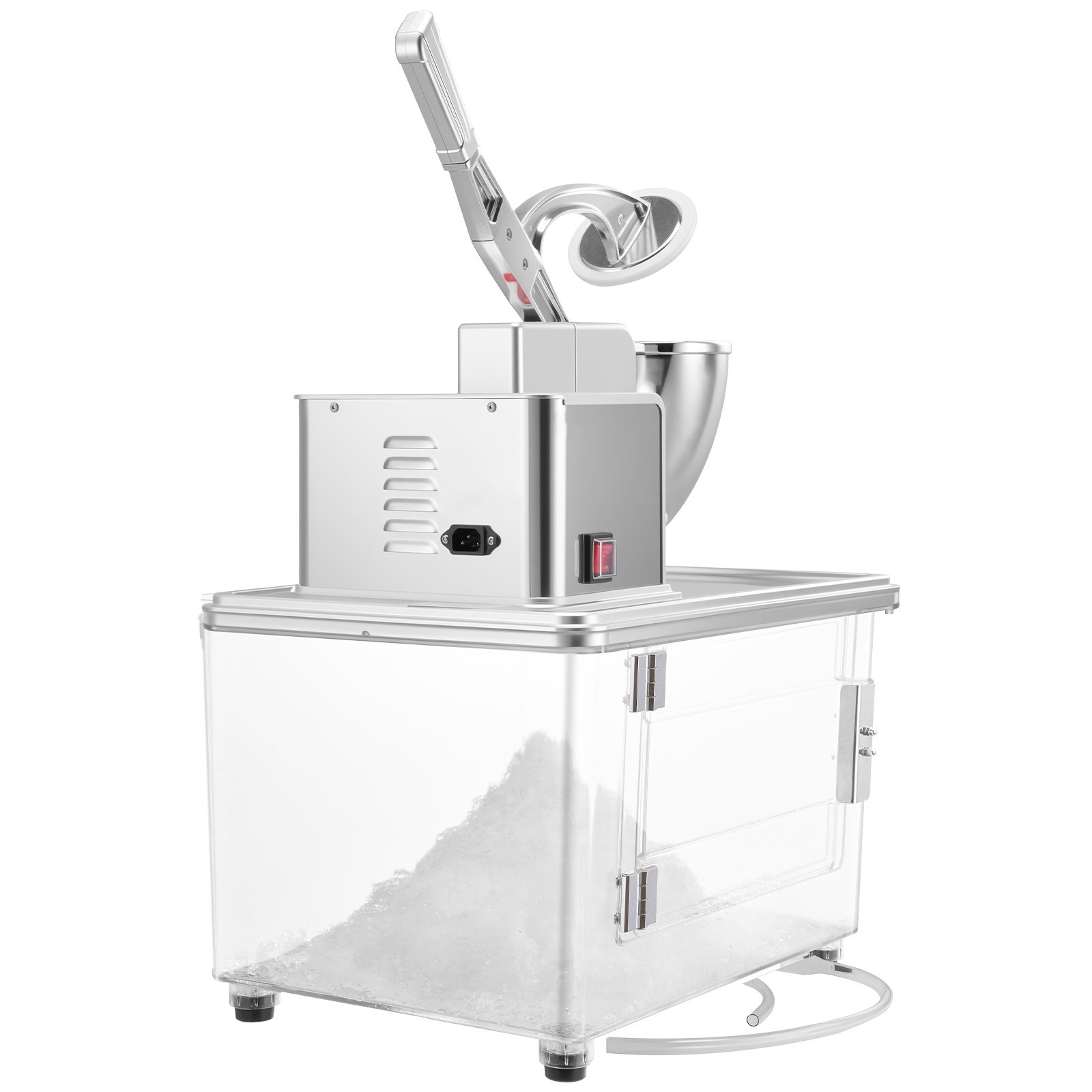 Uimoso Electric Ice Crusher Machine 661LB/H for Shaved Ice and Snow Cones Silver