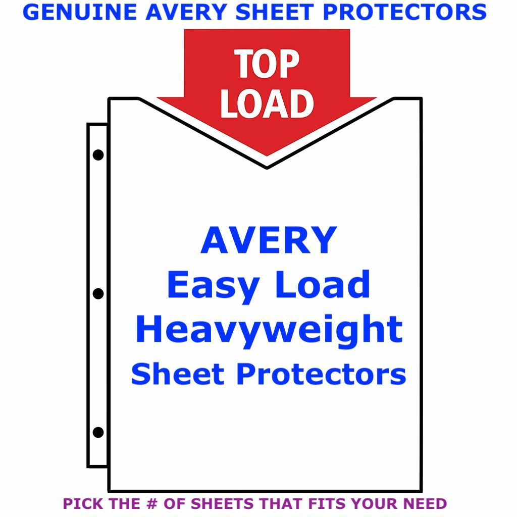 Avery Easy Load Heavyweight Top Load Clear Sheet Protector (76006) PICK YOUR QTY