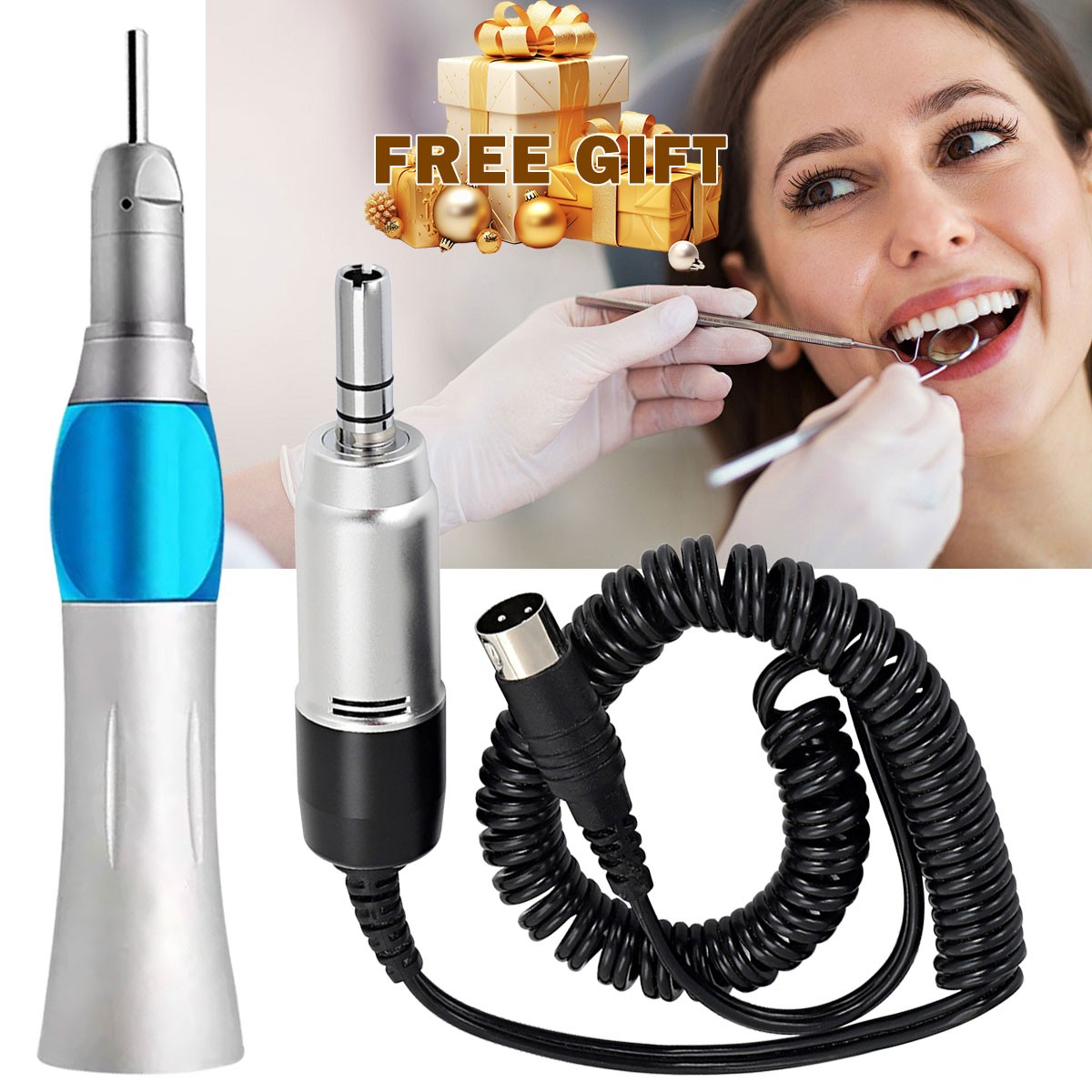 Dental Lab Electric Motor Fit Marathon 35,000 RPM Polisher+Straight Handpiece