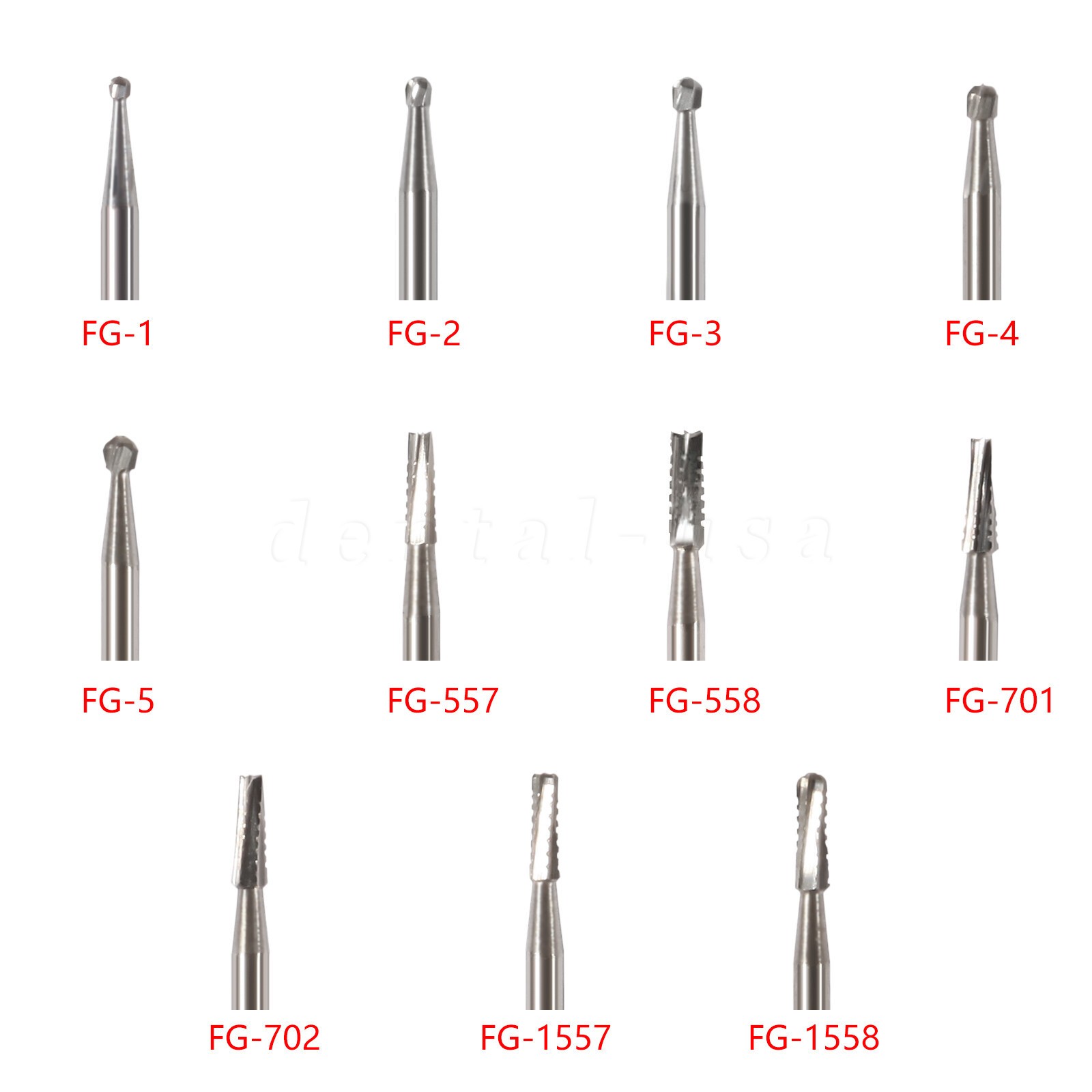 Dental Burs FG 330 557 701 Pear High Speed Tungsten Carbide Burr 19mm Midwest