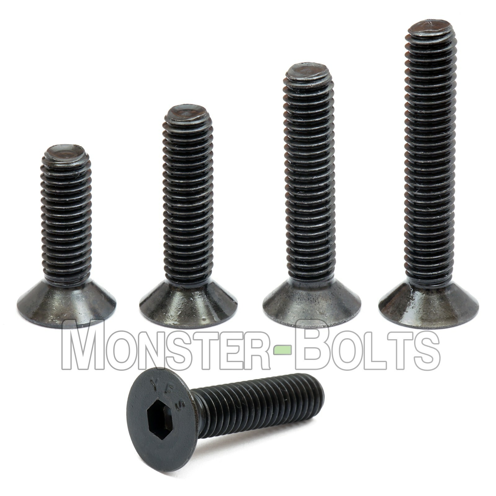 #6-32 Flat Head Socket Caps Screws, 82° Countersunk Alloy Steel Black Oxide SAE
