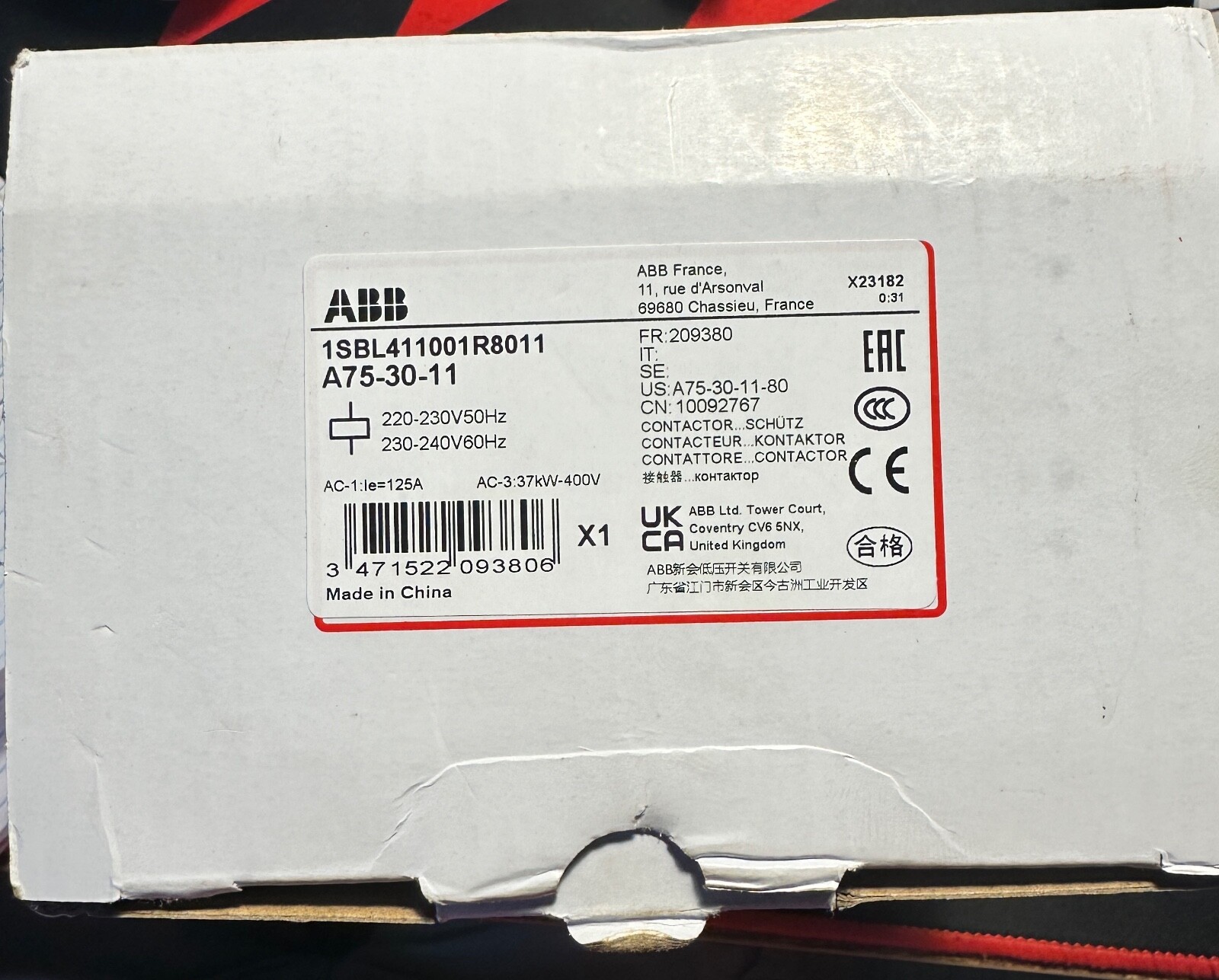 ABB Contactor A75-30-11-80 NEW ” FREE Shipping from USA”