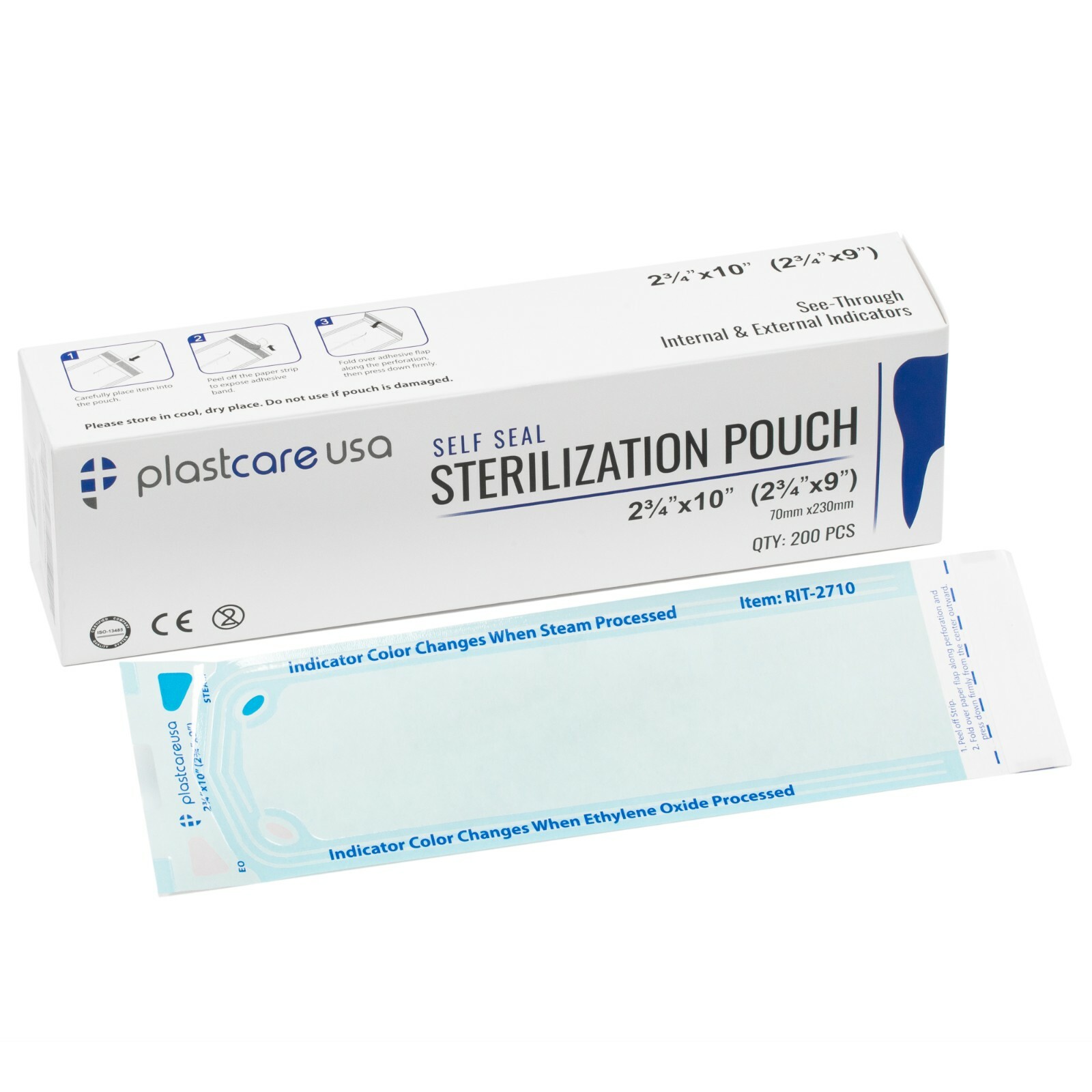 2000 Self Sealing Sterilization Pouches, 2.75″ x 10″, Sterilizer Bags Autoclave