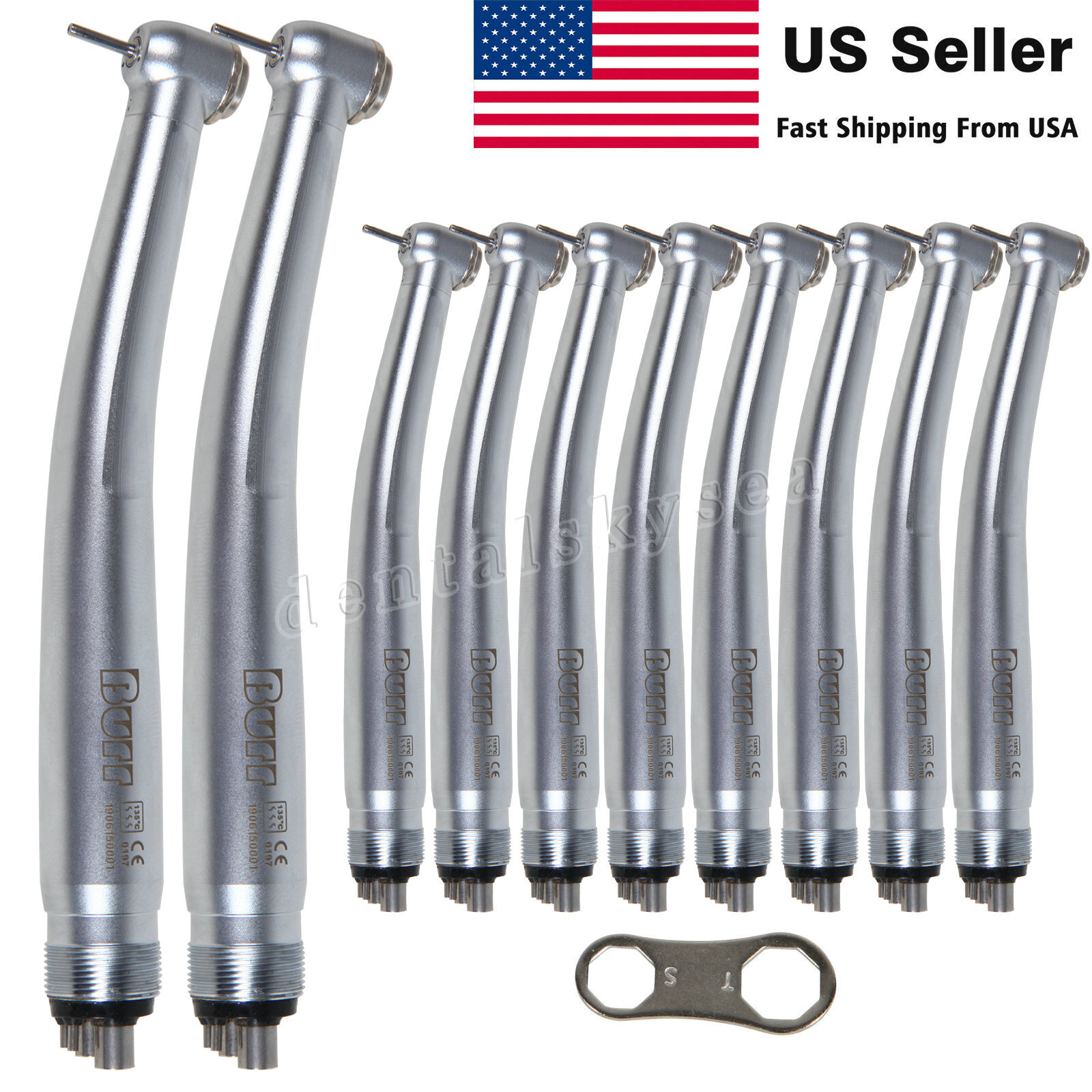 10 X Dental High Speed Handpiece Turbine 4 Hole Standard Fit NSK PANA MAX U3BM