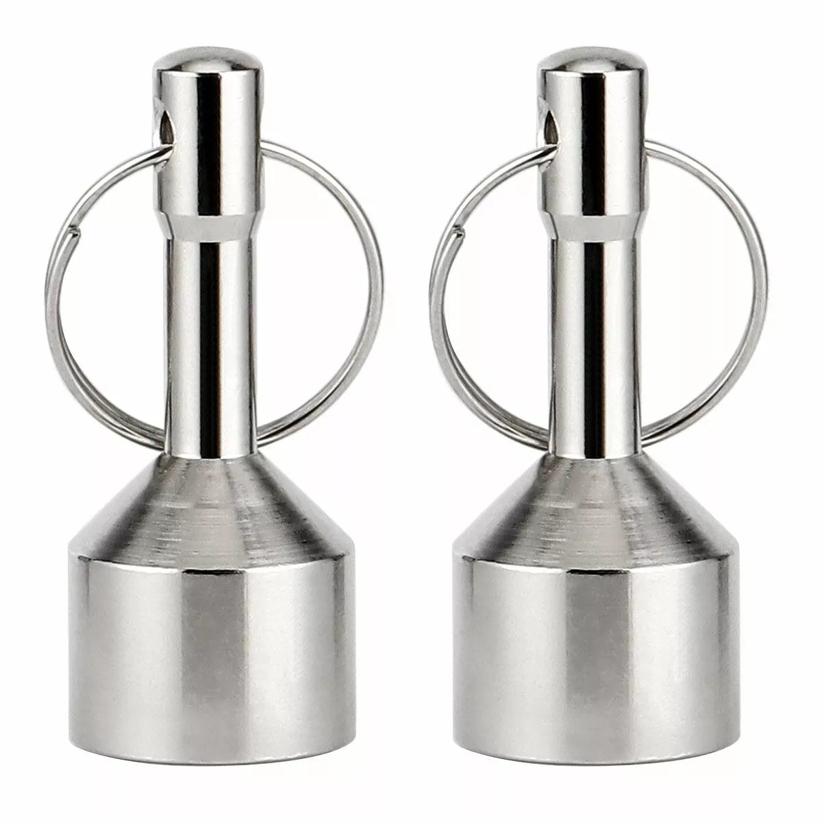 2 Pack Extra Large Keychain Metal Testing & Pickup Magnet Gold Silver Test 28mm
