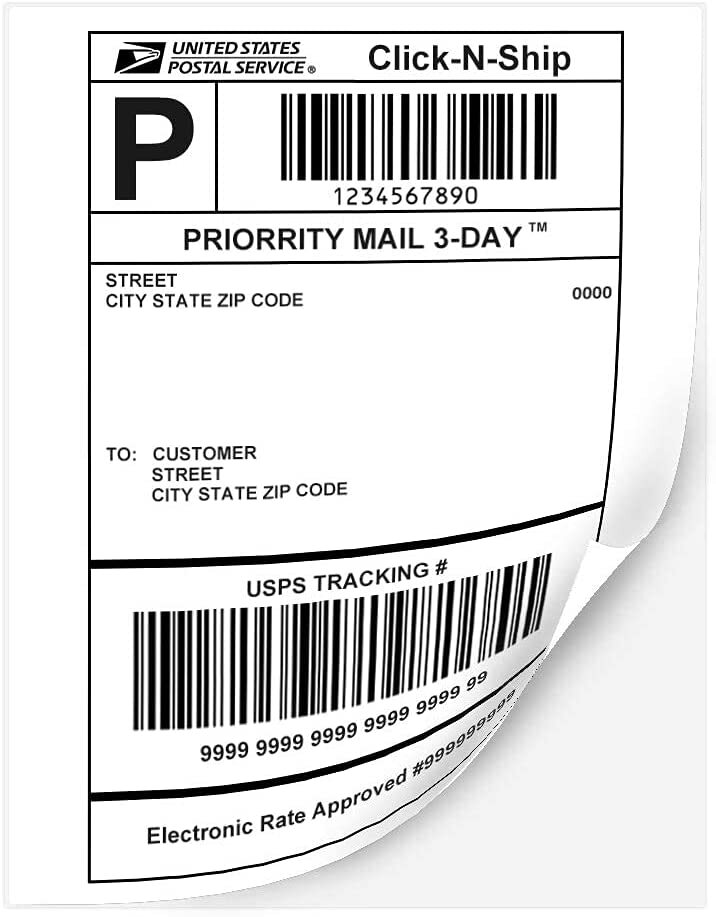 100 Full Sheet Shipping Labels 8.5×11 Self Adhesive Blank Paper for Laser/Inkjet