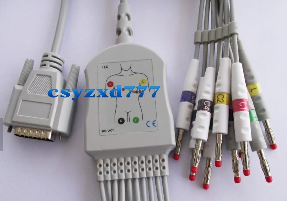 for leads ECG cable 12 leads EKG cable with banana 4.0 IEC