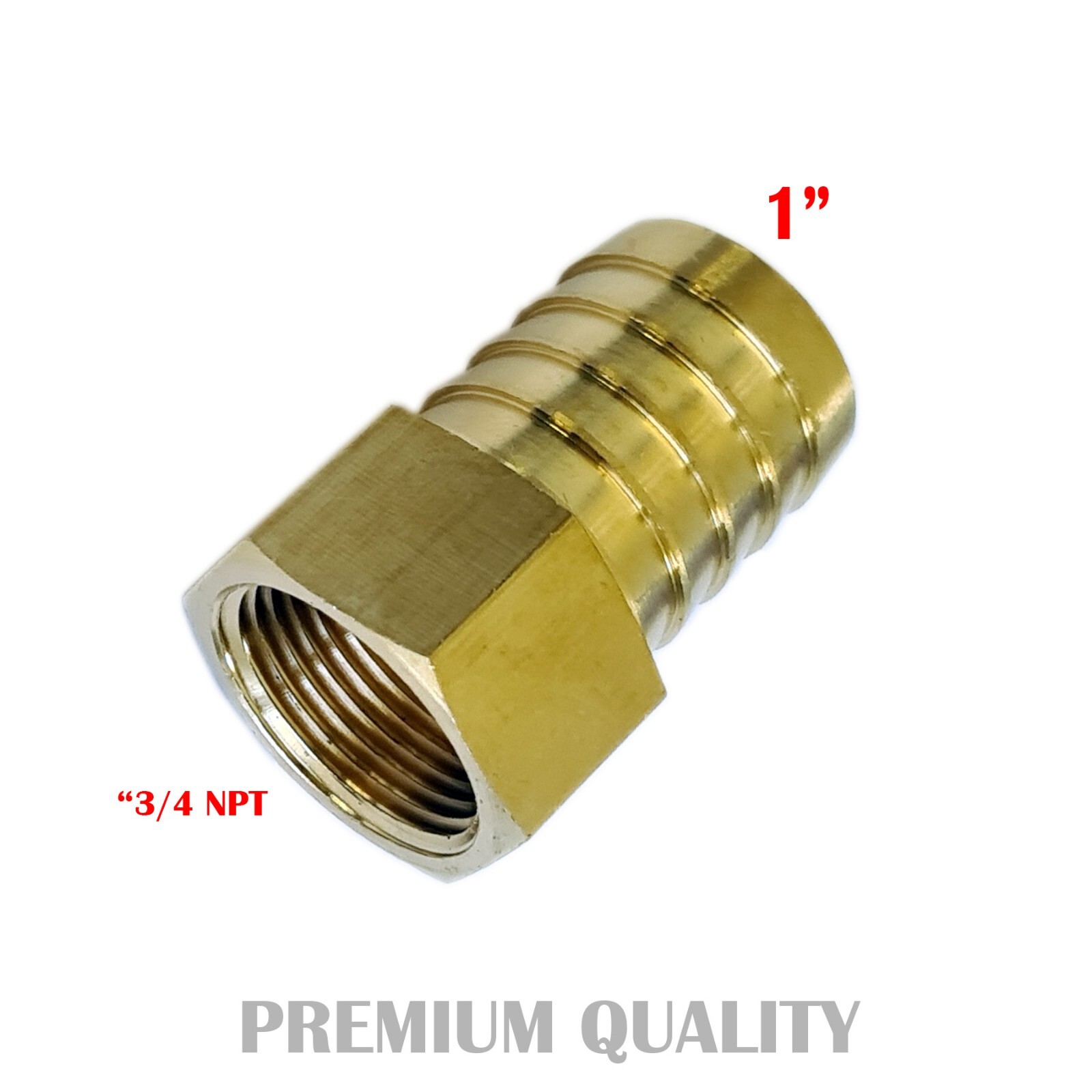 1″ HOSE BARB X 3/4″ FEMALE Brass Pipe Fitting NPT Thread Gas Fuel Water