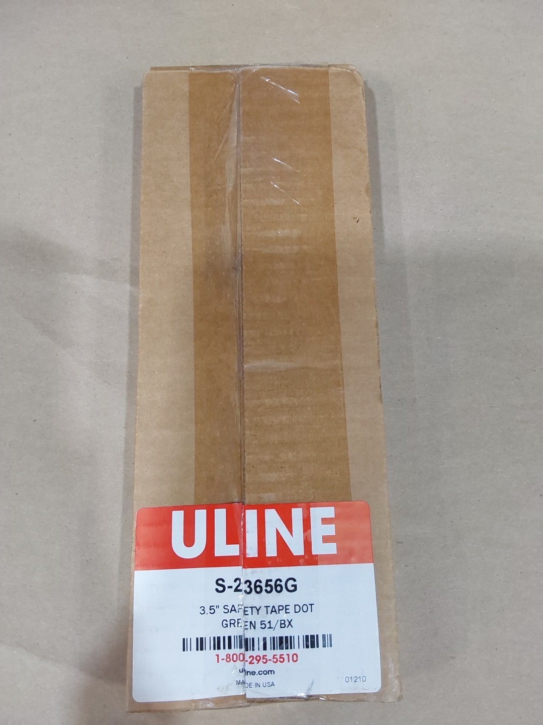 ULINE S-23656G 3.5″ Safety Tape Dot Green 51/box
