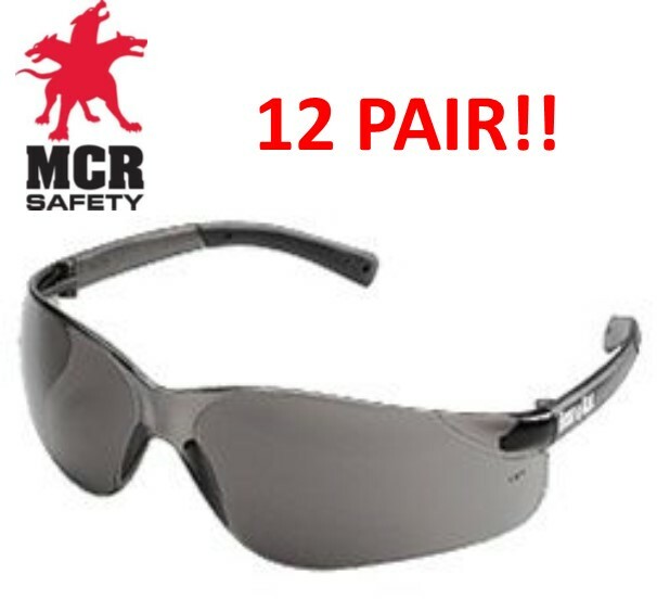 MCR CREWS BK112 BEARKAT GRAY LENS SAFETY GLASSES – 12 PAIR PACK!!!