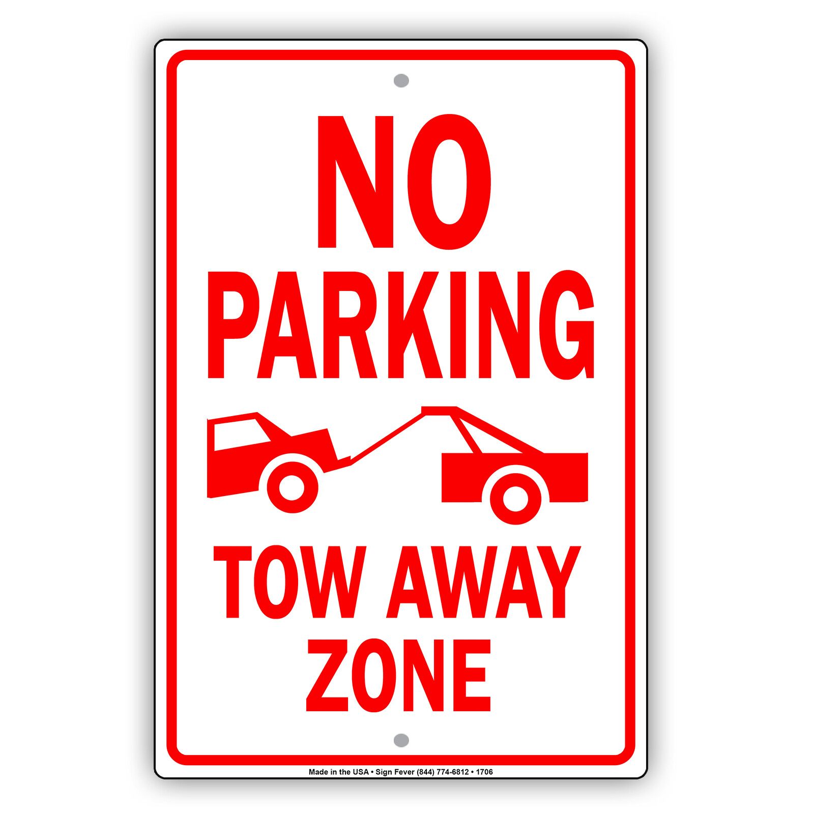 No Parking Tow Away Zone Warning Parking Restriction Area Aluminum Metal Sign