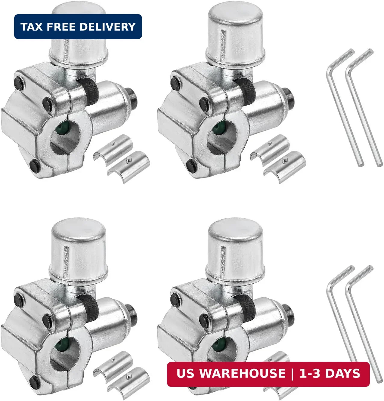4pcs BPV-31 Piercing Valve & 4 Hex Key & 8 Adapter, Refrigerator Line Tap Valve