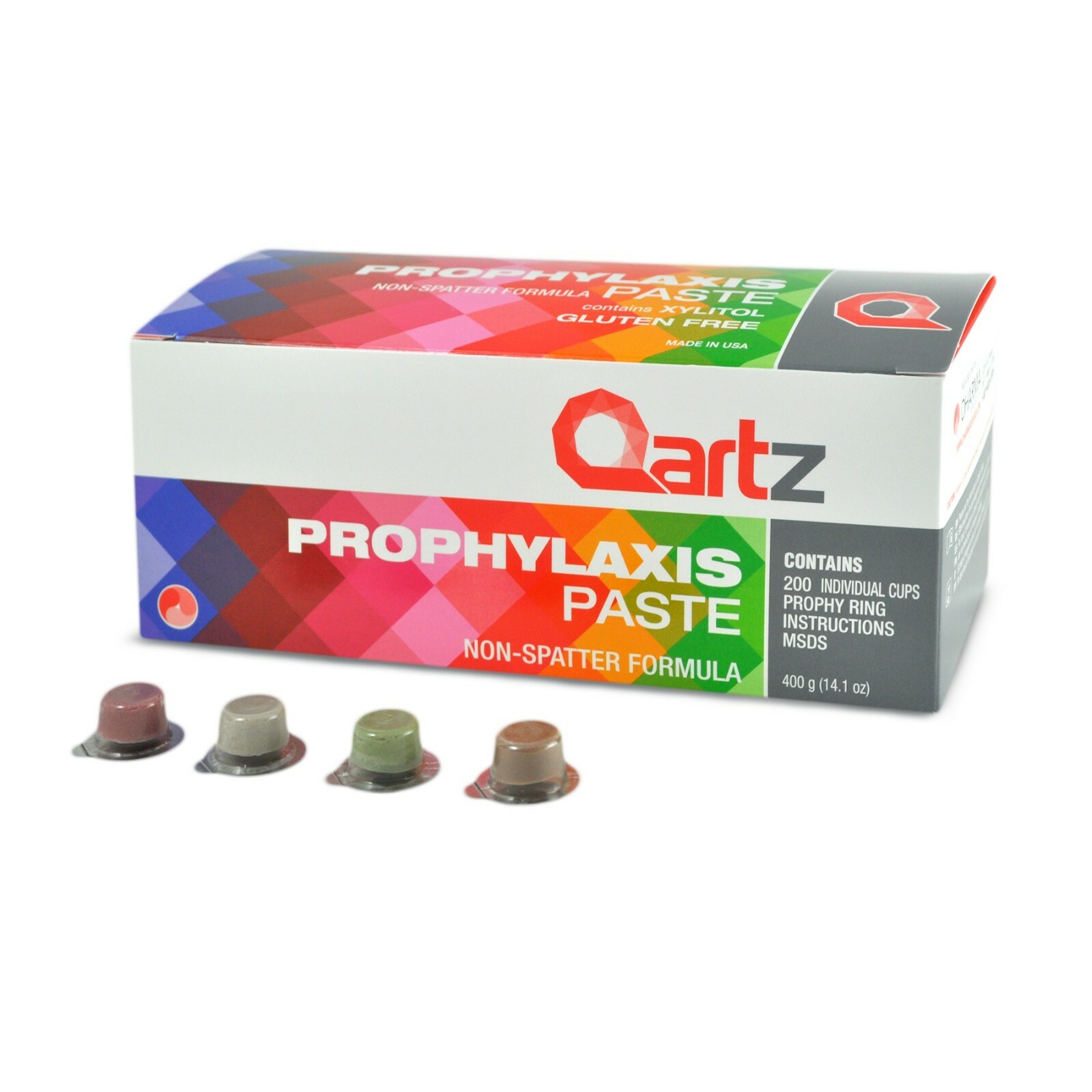 Quartz Prophy Assorted Medium. / Xylitol (200 cups/ Box) Long Expiry by Dharma