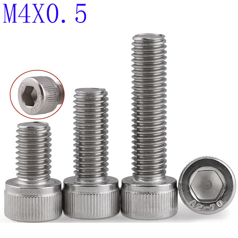 M4 – 0.5 Fine Thread 304 Stainless Steel Socket Head Caps Screws Metric DIN912