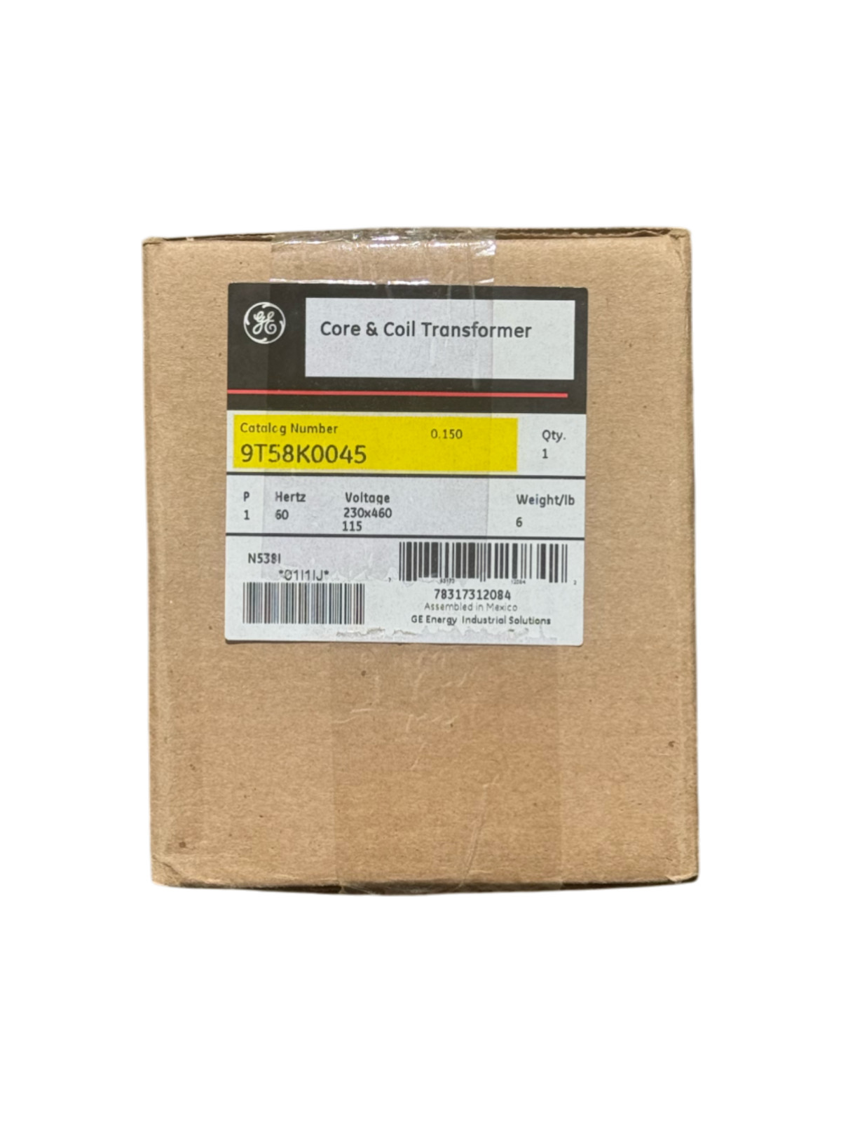 GE 9T58K0045 | Industrial Control Transformer | 150VA | 240/480V to 120/240V