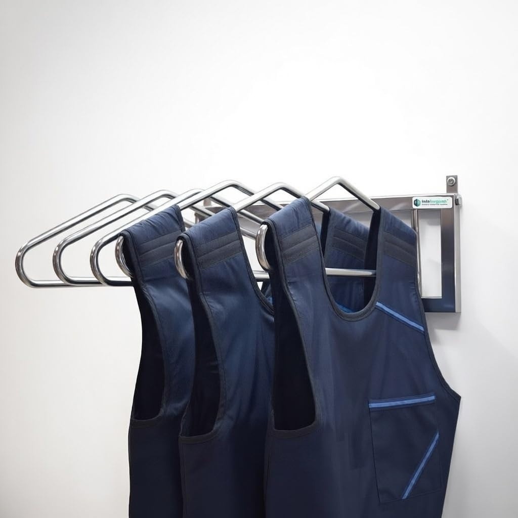 X-Ray Lead Apron Hanger 6 Arm Wall Mount Stainless Steel 180° Rotating Rack