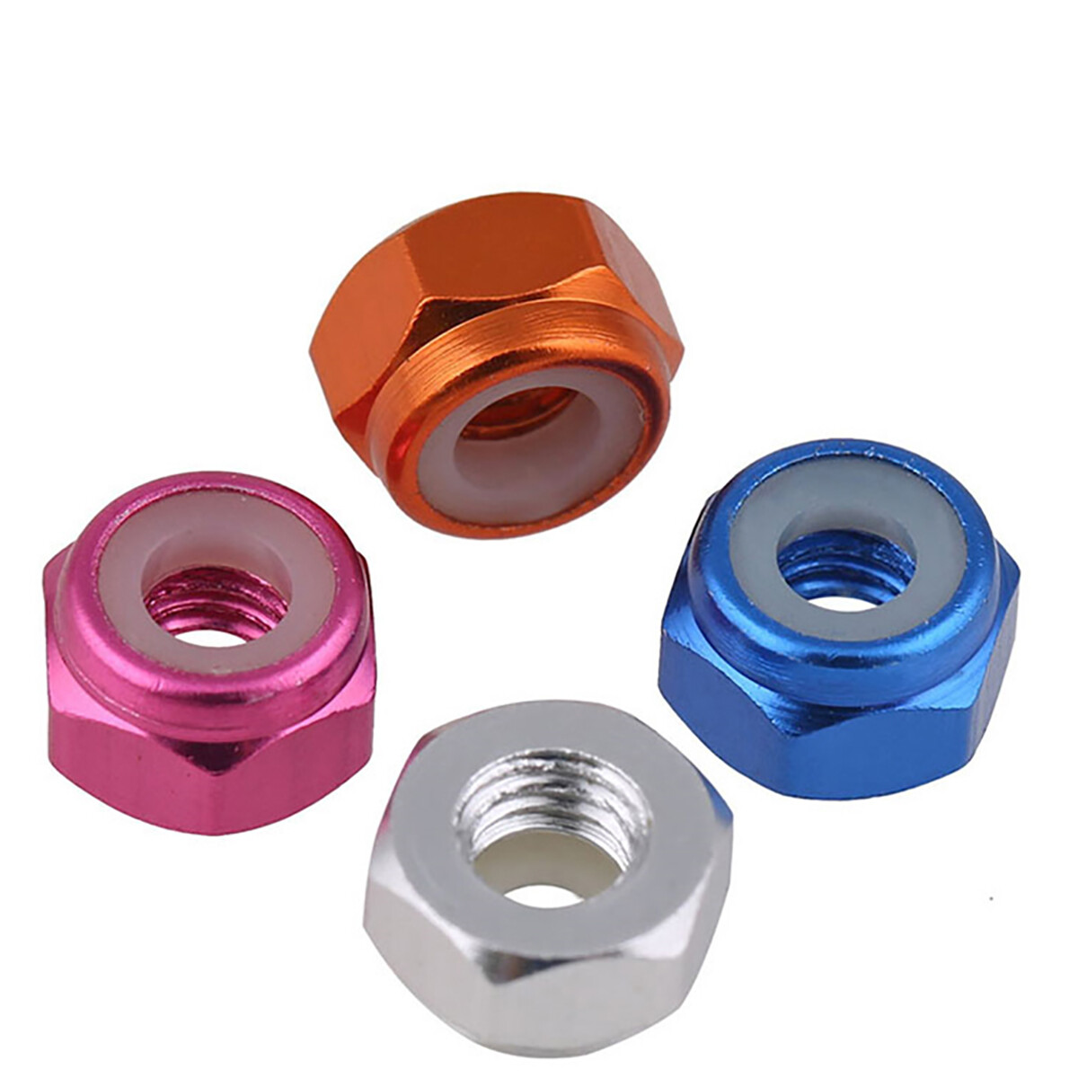 Nylon Insert Hex Lock Nuts Nylock / Flanged Nyloc Nut Aluminum Alloy M2 For Blot