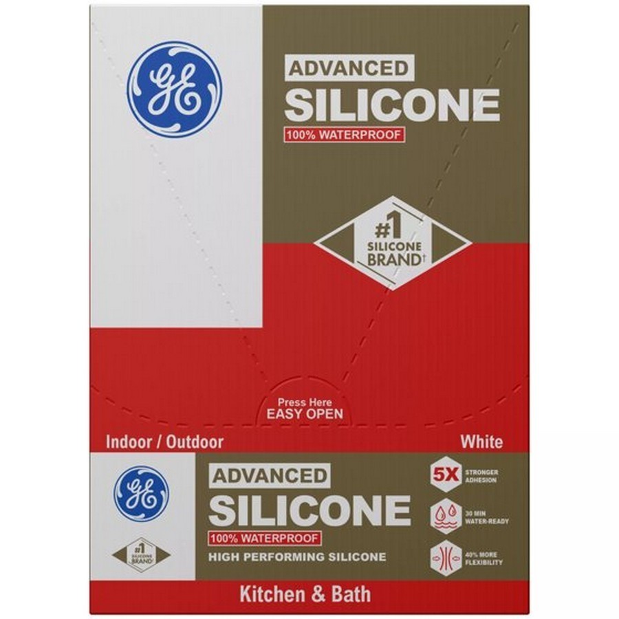 GE Advanced Silicone Caulk for Kitchen & Bathroom – 100% Waterproof Silicone Sea
