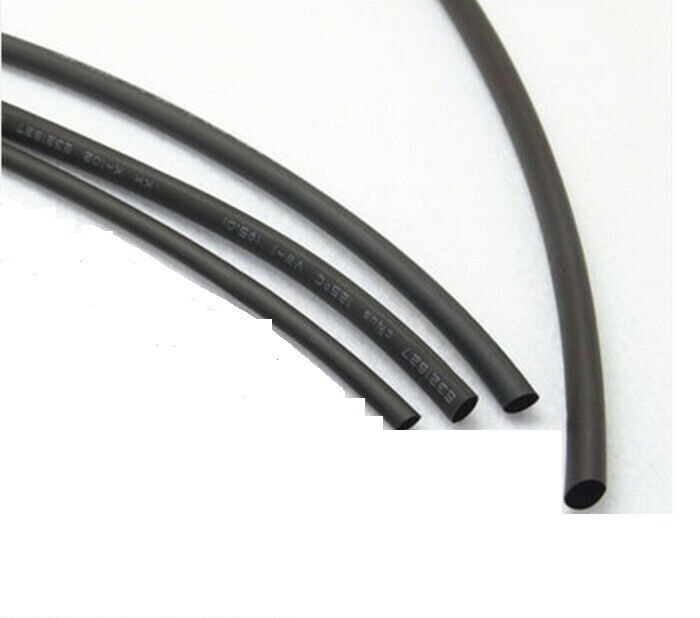 Lot of 8METER Total, 2M each Heat Shrink Tubing Tube Black 4mm 5mm 6mm 8mm- 2:1
