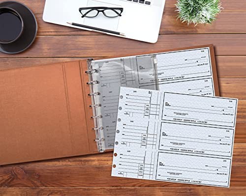 Executive Check Binder with Zipper Pouch, Premium Leatherette, 600 Check Capacit