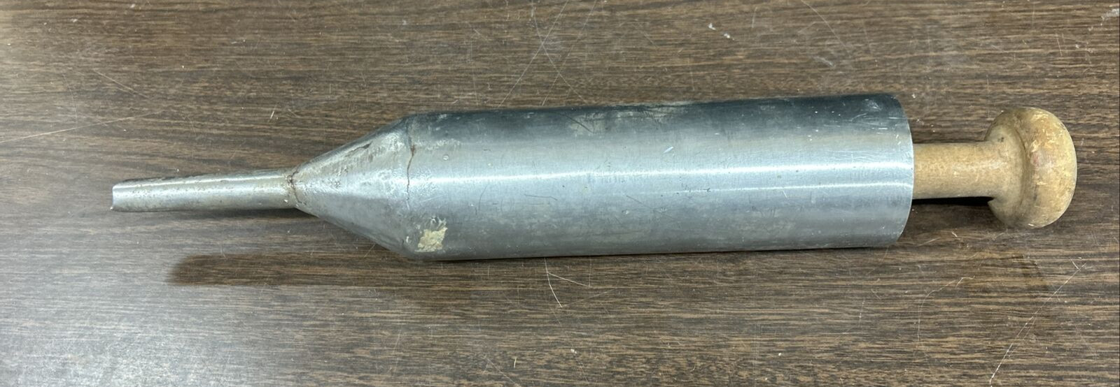 Vintage Hand Held Sausage Stuffer, Metal and Wood