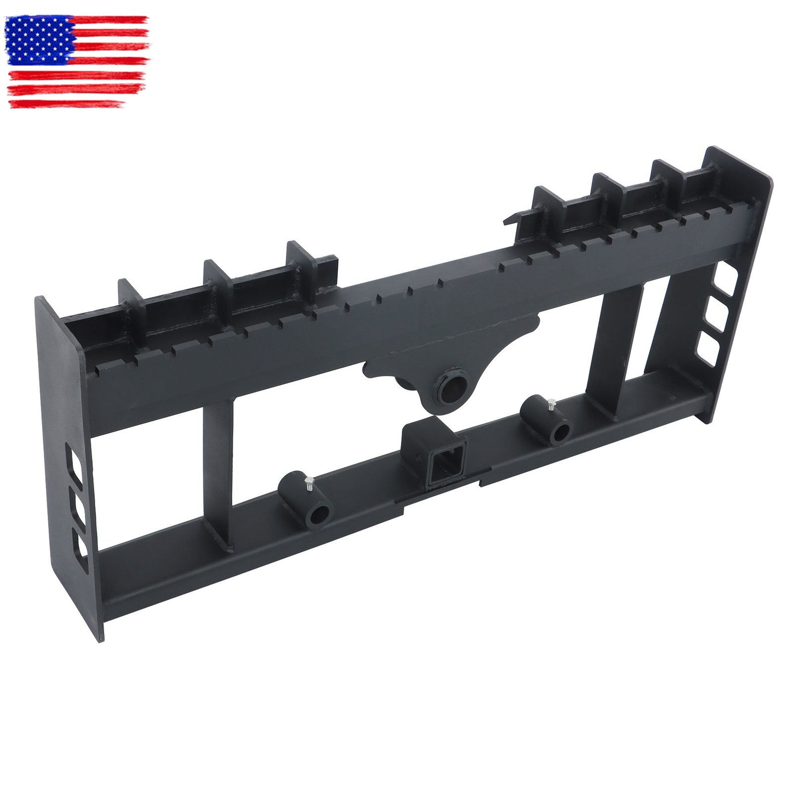 4000lb Heavy-Duty Pallet Fork Frame W Receiver Hitch & Spear Sleeves Skid Steer