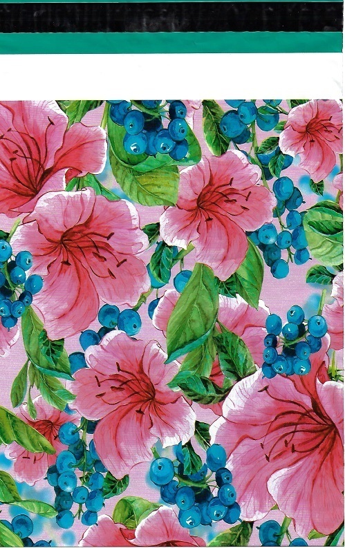 100 10×13 Pink Tropical Flowers Designer Poly Mailers Envelopes Custom Bags