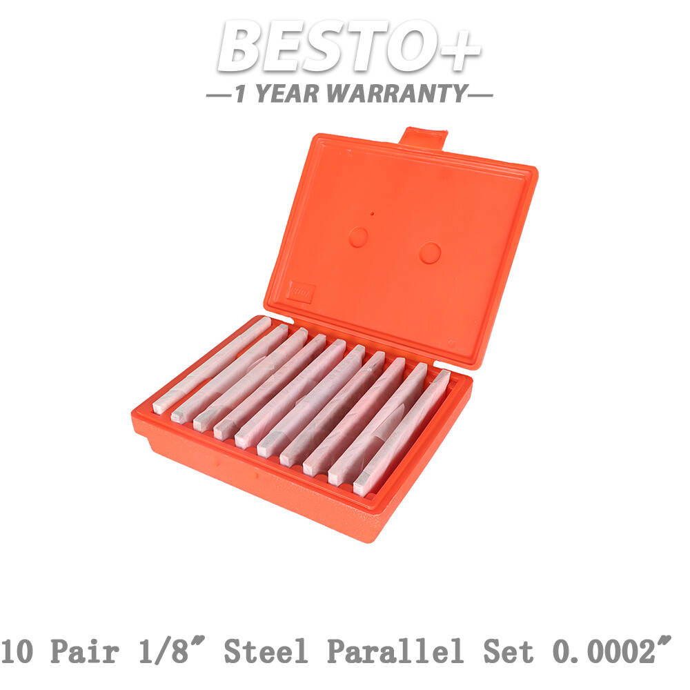 10 Pair 1/8″ Steel Parallel Set 0.0002″ Hardened 1/8″ x 6″ Suit Milling Thin New