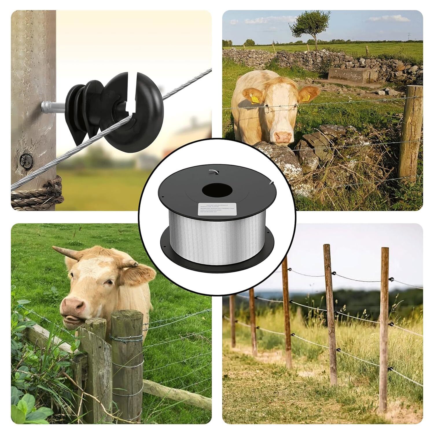 Electric-Powered Fence Wire 1640ft Aluminum Magnesium Alloy Wire 14 Gauge 1.6mm