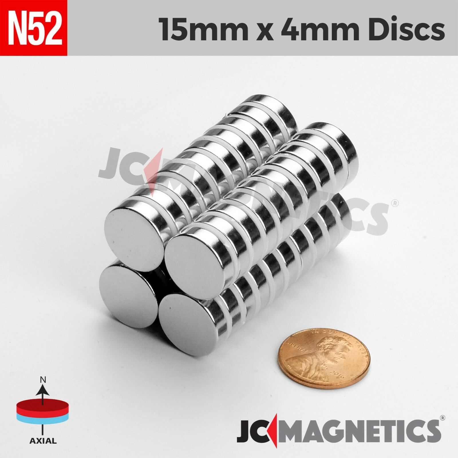 15mm x 4mm N52 Strong Rare Earth Neodymium Magnet Round Disc 15x4mm