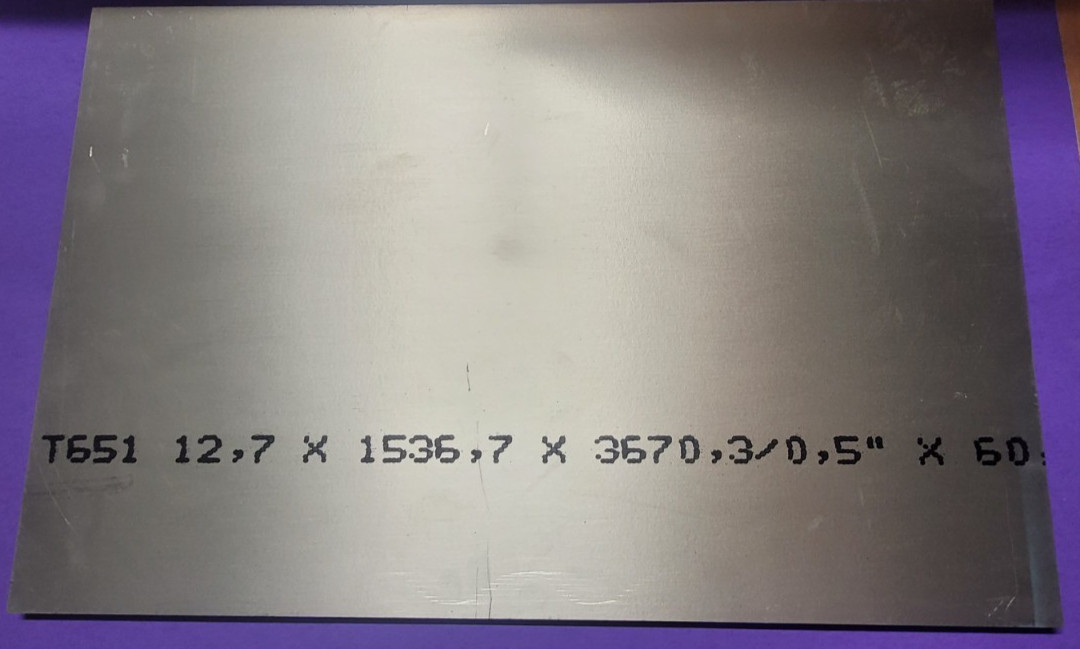 1/2″ (.500) 6061-T651 Commercial Grade Aluminum Plate 14 3/4″ X 23 1/8″