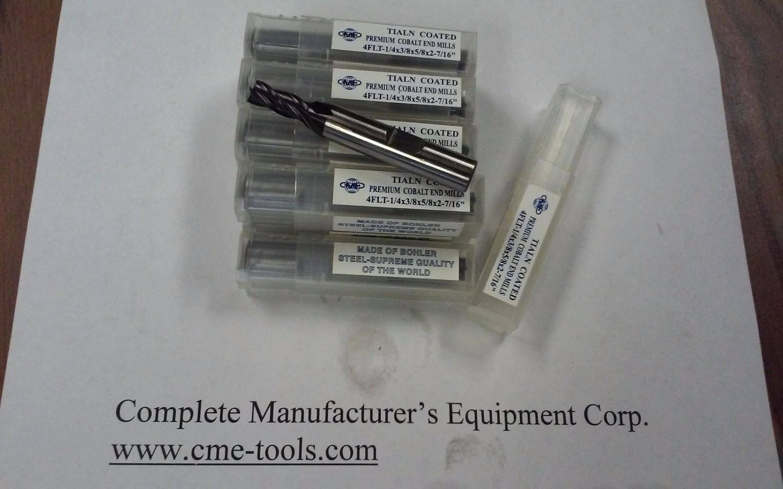 1/4″ M42 cobalt end mills Tialn coated 4 flt 10pc for $76.00 #1009-COT-14–new
