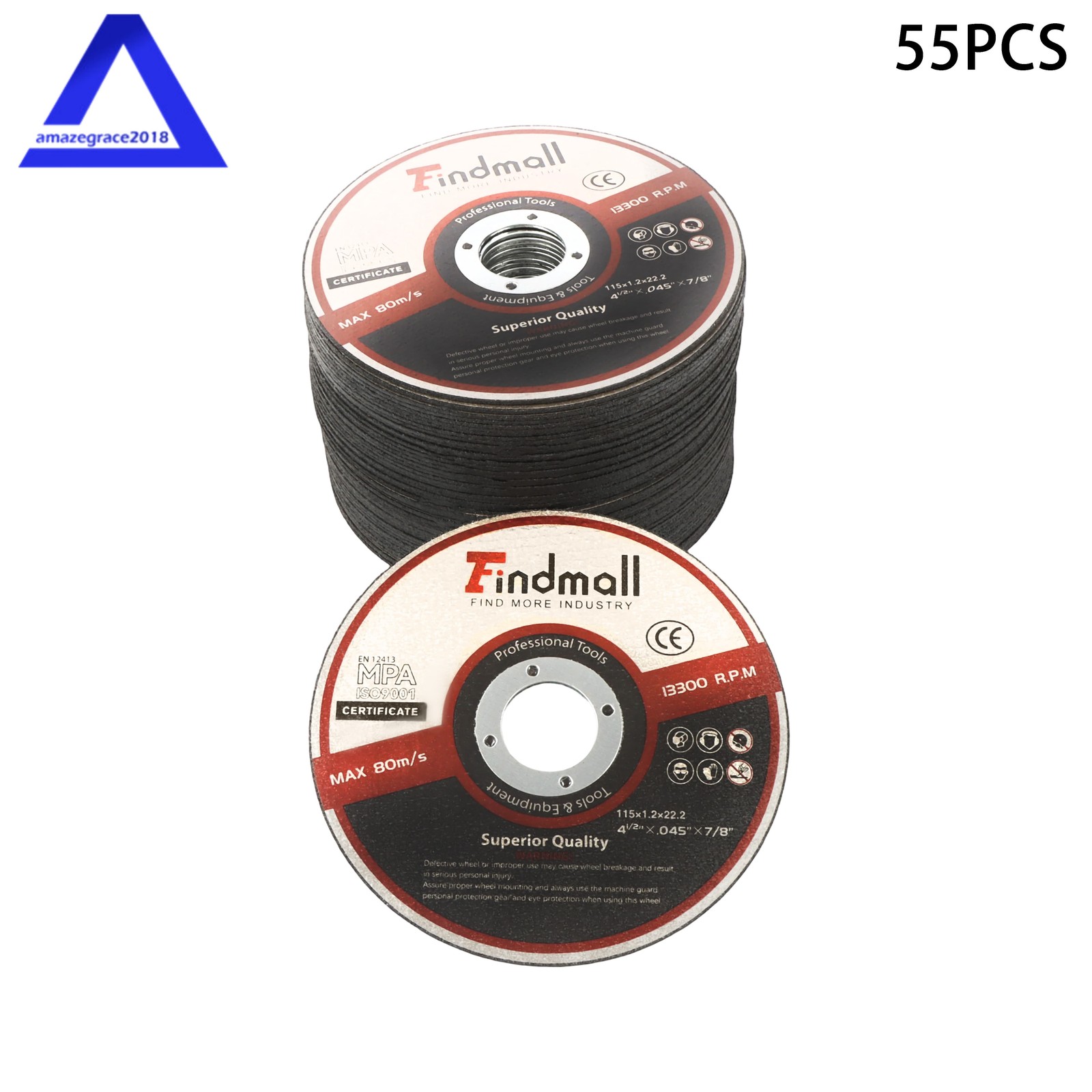 4.5″×3/64″×7/8″ Cutting Disc Ultra Thin Cut Off Wheel For Angle Grinder 55Pcs