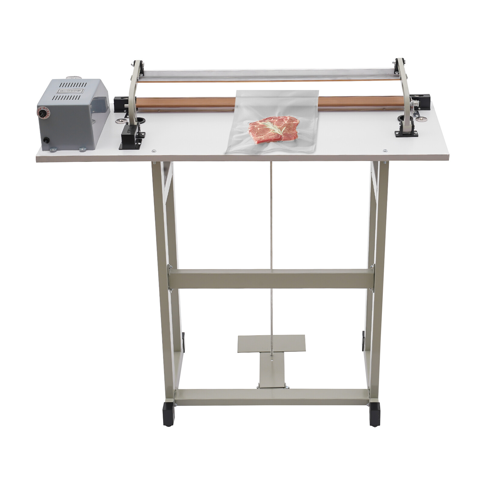 22.83″ Foot Pedal Impulse Sealer Heat Seal Plastic Bag Sealing Machine w/ Cutter