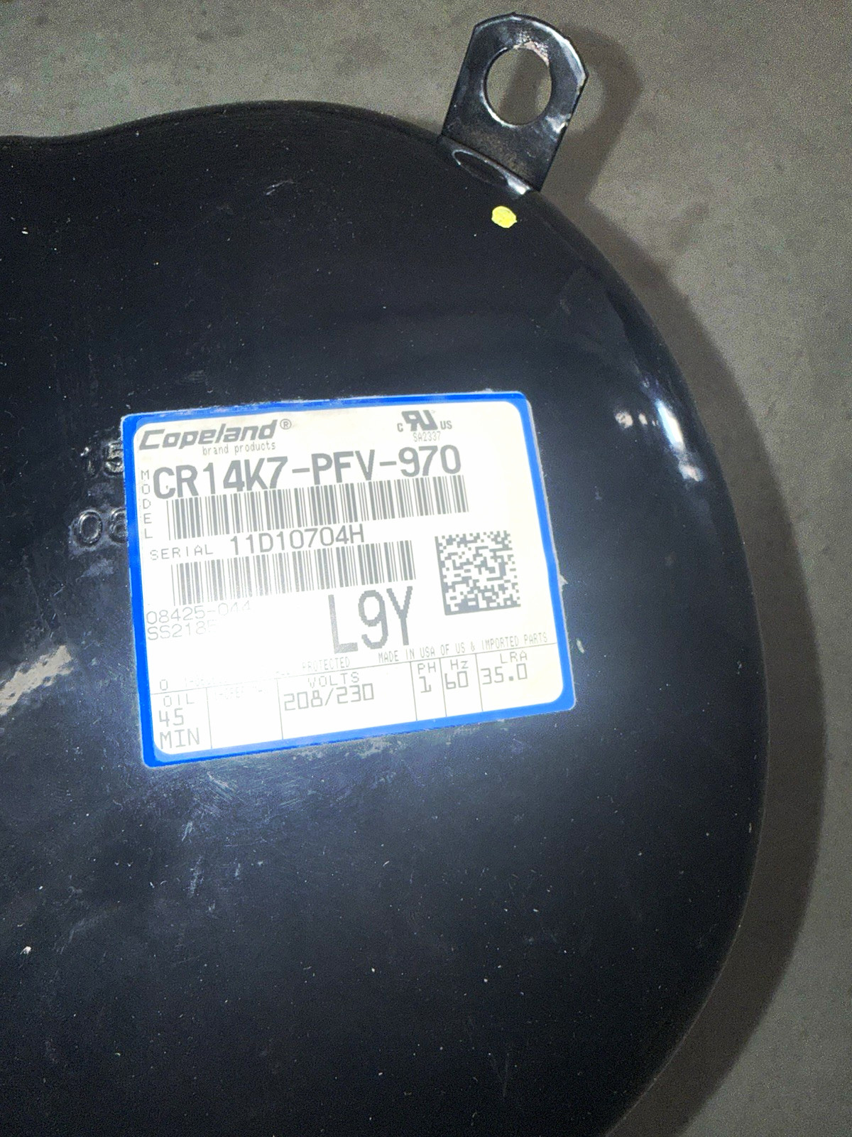 Copeland Hermetic Compressor CR14K7-PFV-970 208/230V 1-Phase R-22