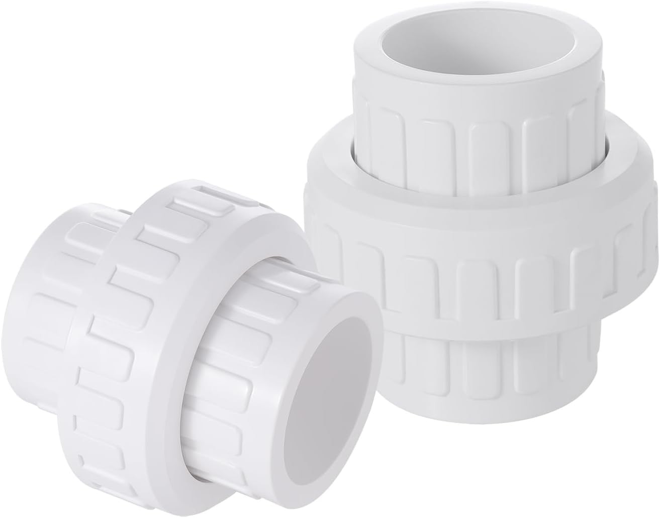 1-1/2″ PVC Union Pipe Fitting, 1.5″ Slip Coupling 1-1/2 inch, White