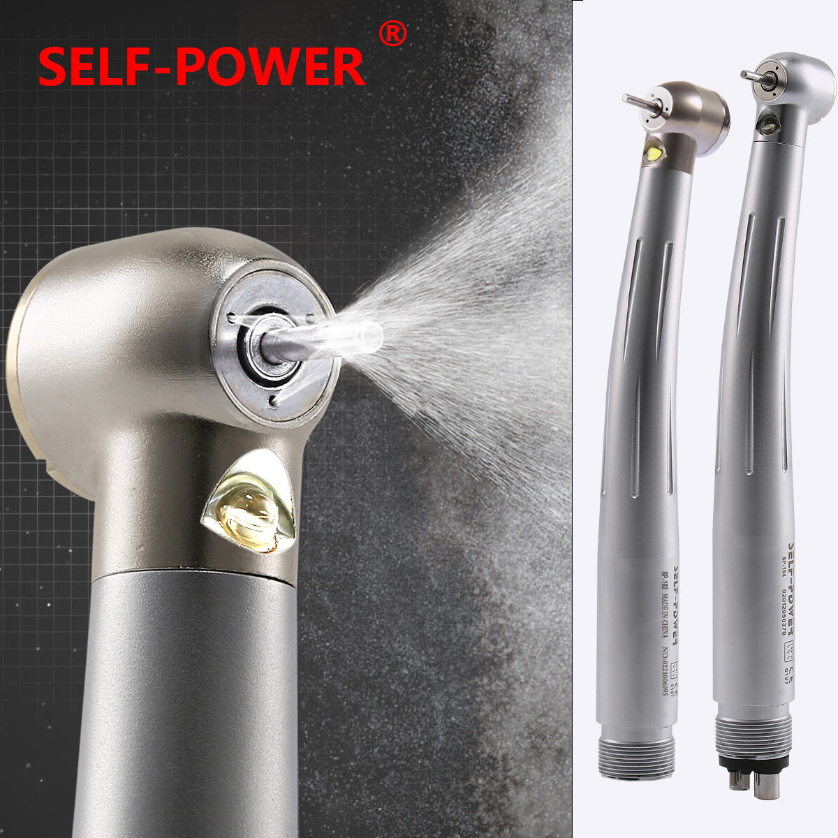 Dental LED E-generator Fiber Optic High Speed Handpiece 2Holes 4Holes PDM PDB
