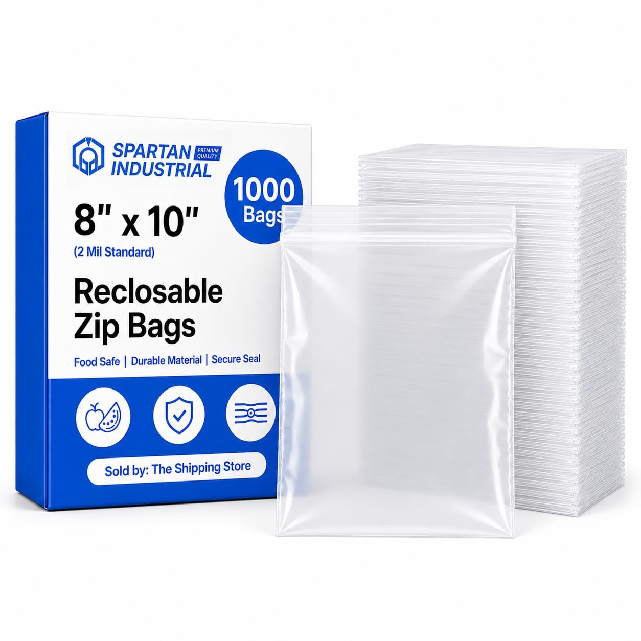 – 8” X 10” (1000 Count) Quart Clear Reclosable Zip Plastic Poly Bags with Res…