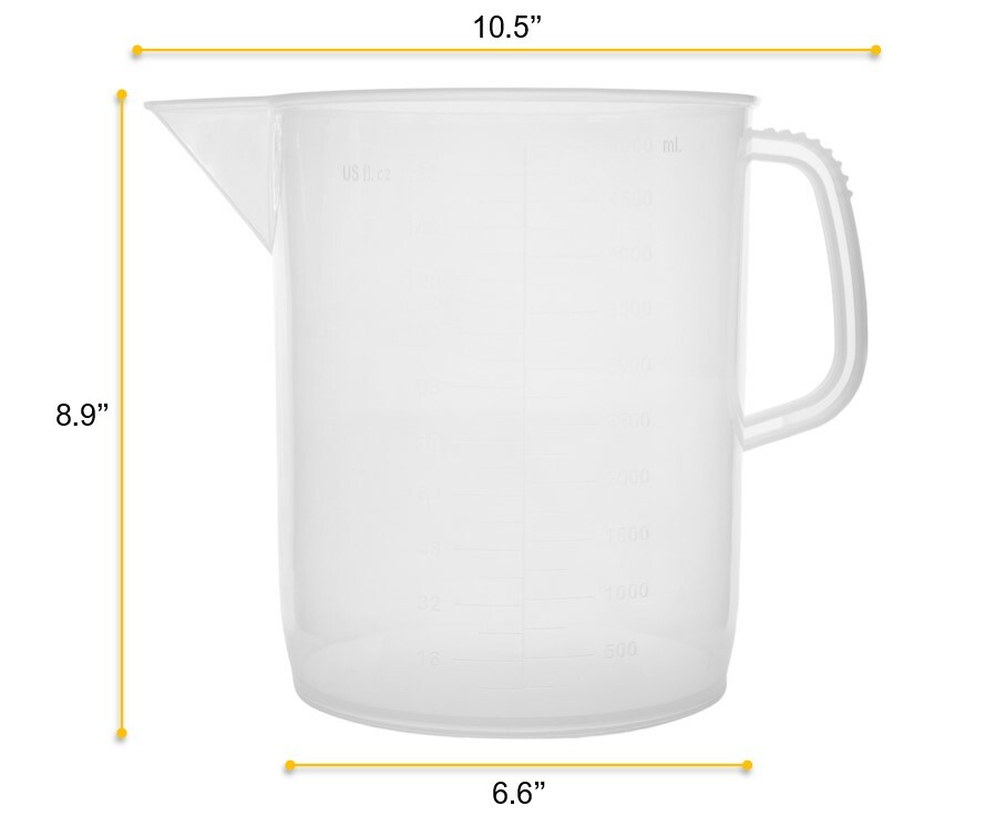 Measuring Jug, 5000ml – Polypropylene – Short Form – Eisco Labs