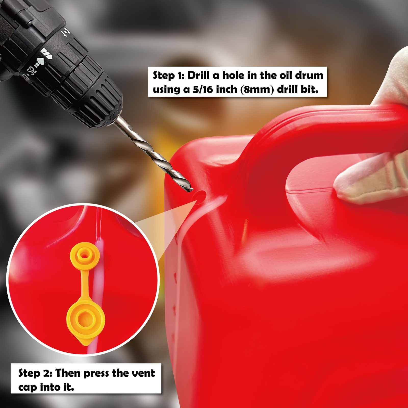 MEAJOO 5Pack Gas Can Vent Cap Kit Yellow Vent Plugs for Old Style Water & Ga…