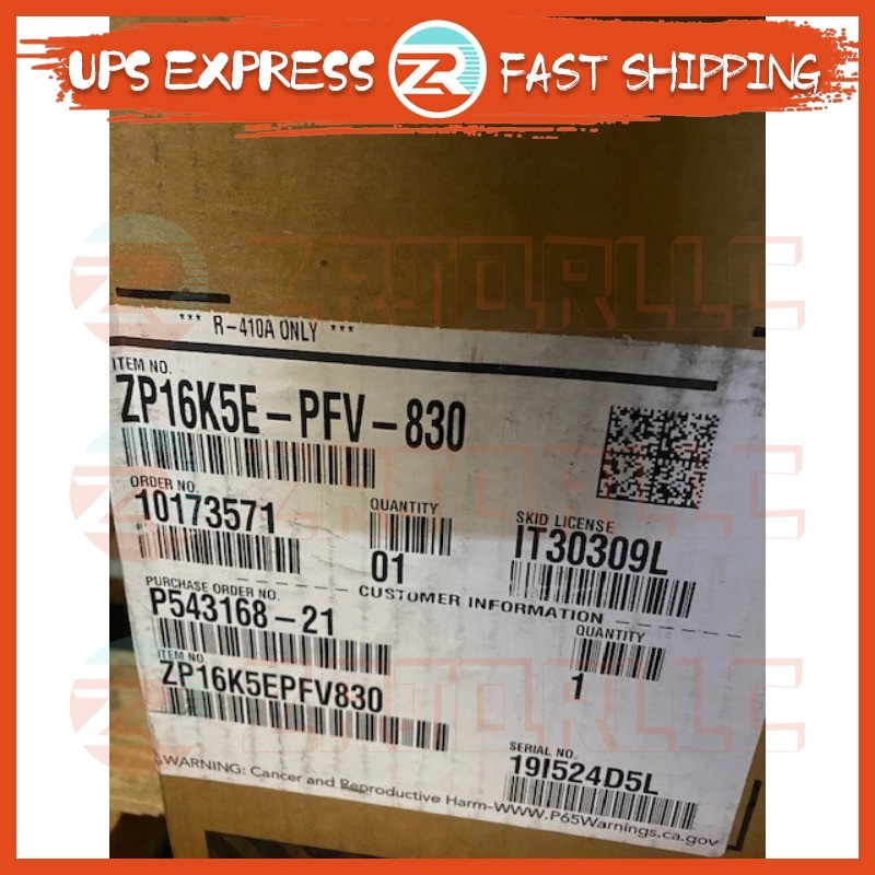 Emerson ZP16K5E-PFV-830 Copeland Scroll Compressor Spot Goods Fast Shipping HMD0