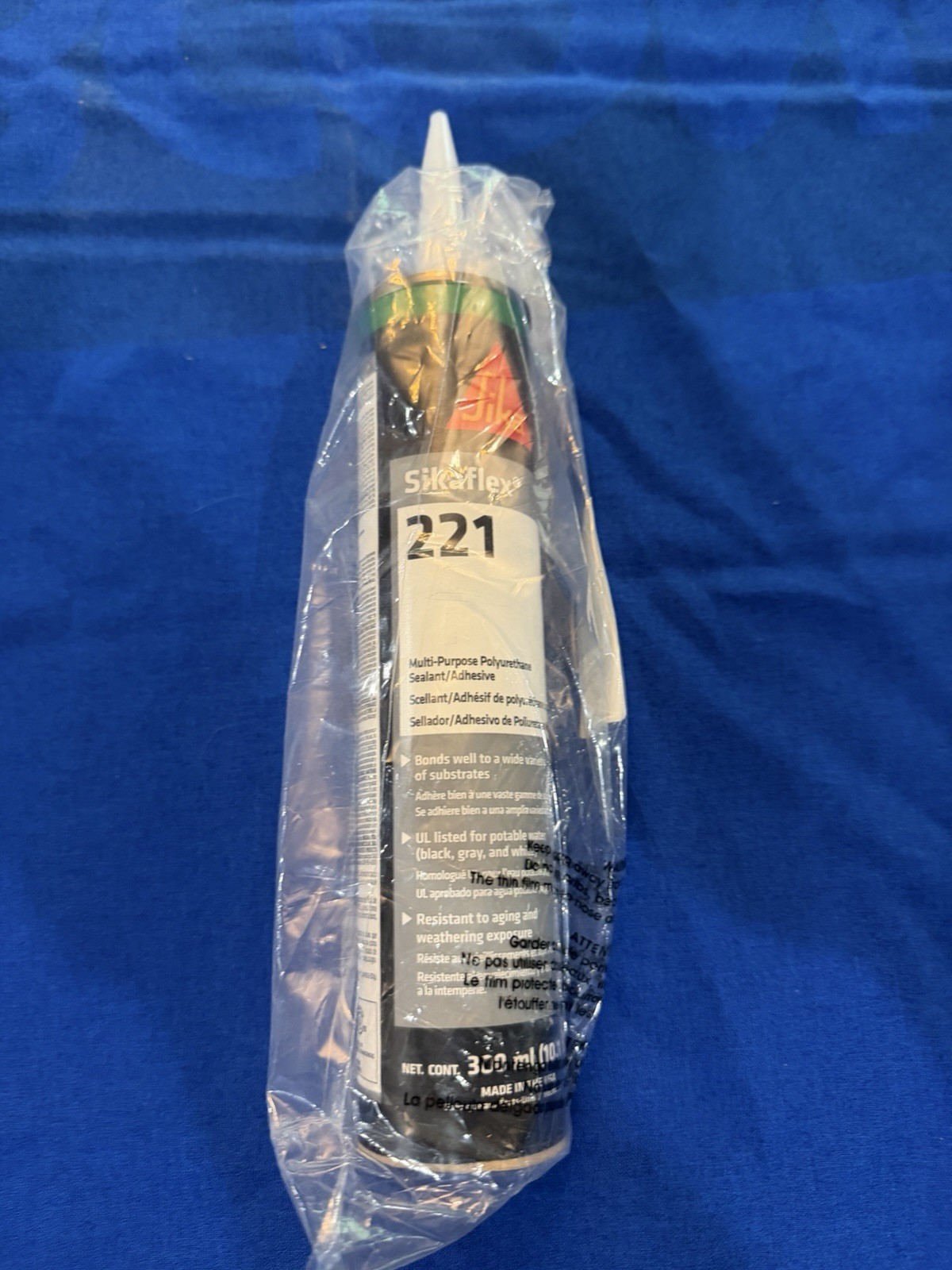 Sikaflex-221 Adhesive and Sealant 10.1 fl. oz Cartridge Gray ‎90892
